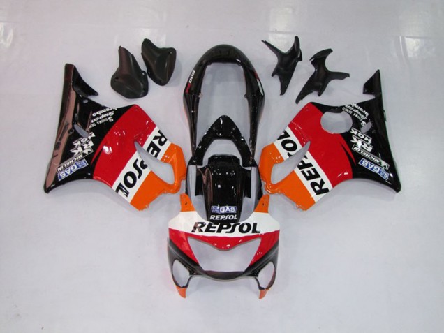 Repsol Red Orange and Black 1999-2000 CBR600 F4 Motorcycle Fairings