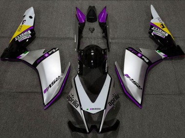 Silver Pirelli & Purple 2010-2015 RSV4 1000 Motorcycle Fairings