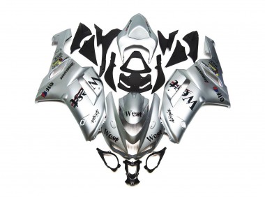 Silver West Gloss 2007-2008 ZX6R Motorcycle Fairings