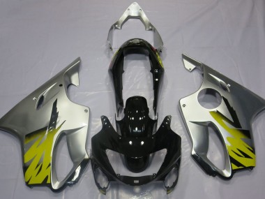 Silver Yellow and Black 1999-2000 CBR600 F4 Motorcycle Fairings