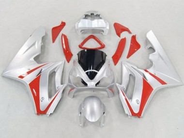 Silver and Red 2006-2008 Daytona 675 Motorcycle Fairings