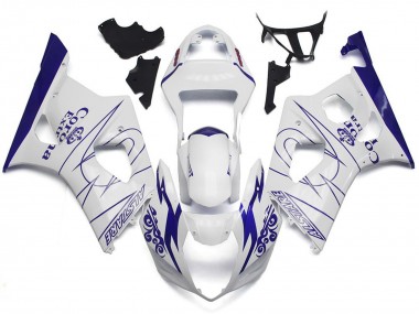 White Corona Custom Style 2003-2004 GSXR 1000 Motorcycle Fairings