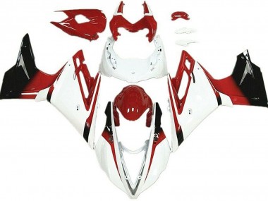 White and Red 2013-2016 Daytona 675 Motorcycle Fairings